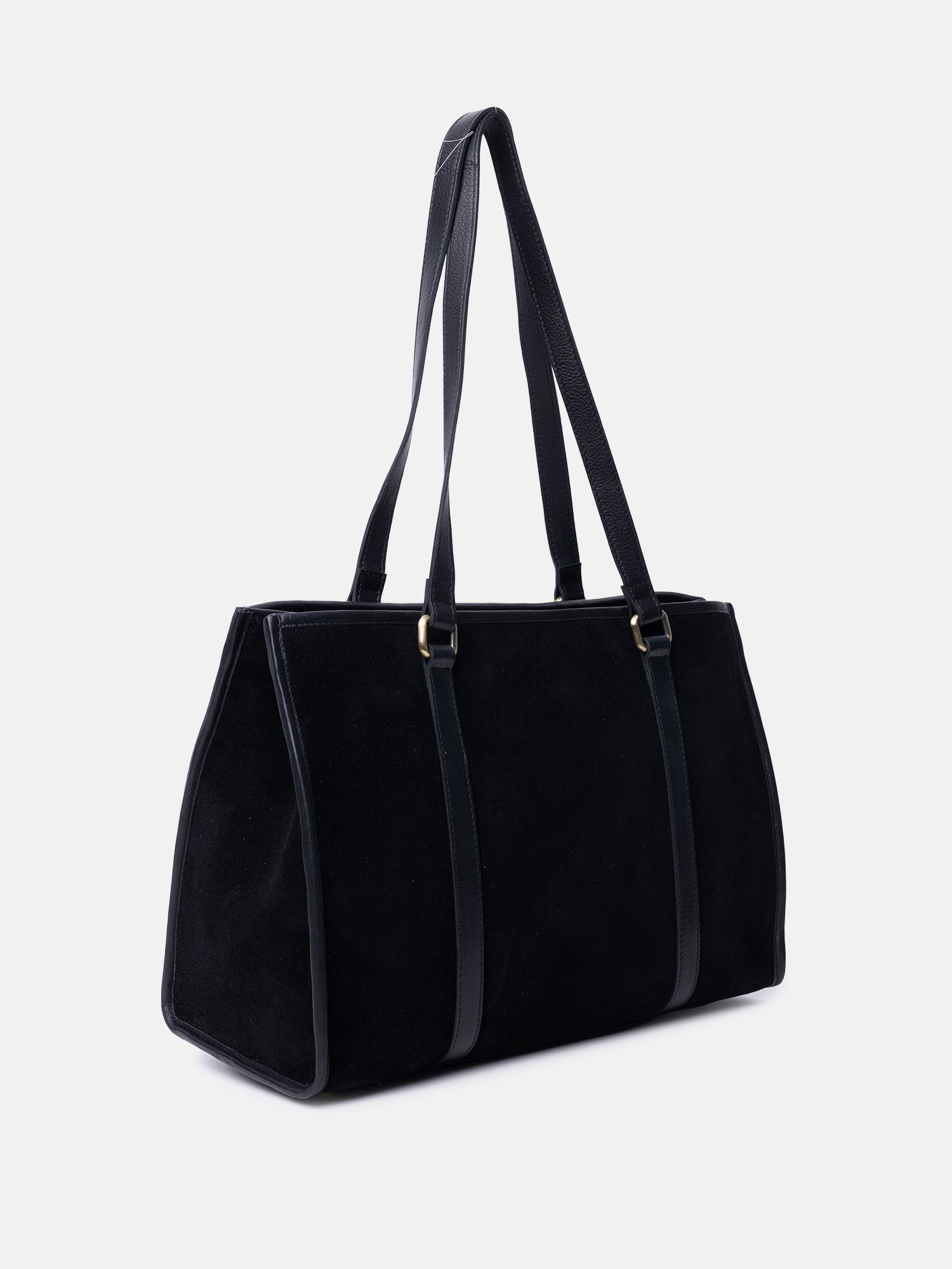 RE:DESIGNED Sola Schultertasche Schwarz Wildleder