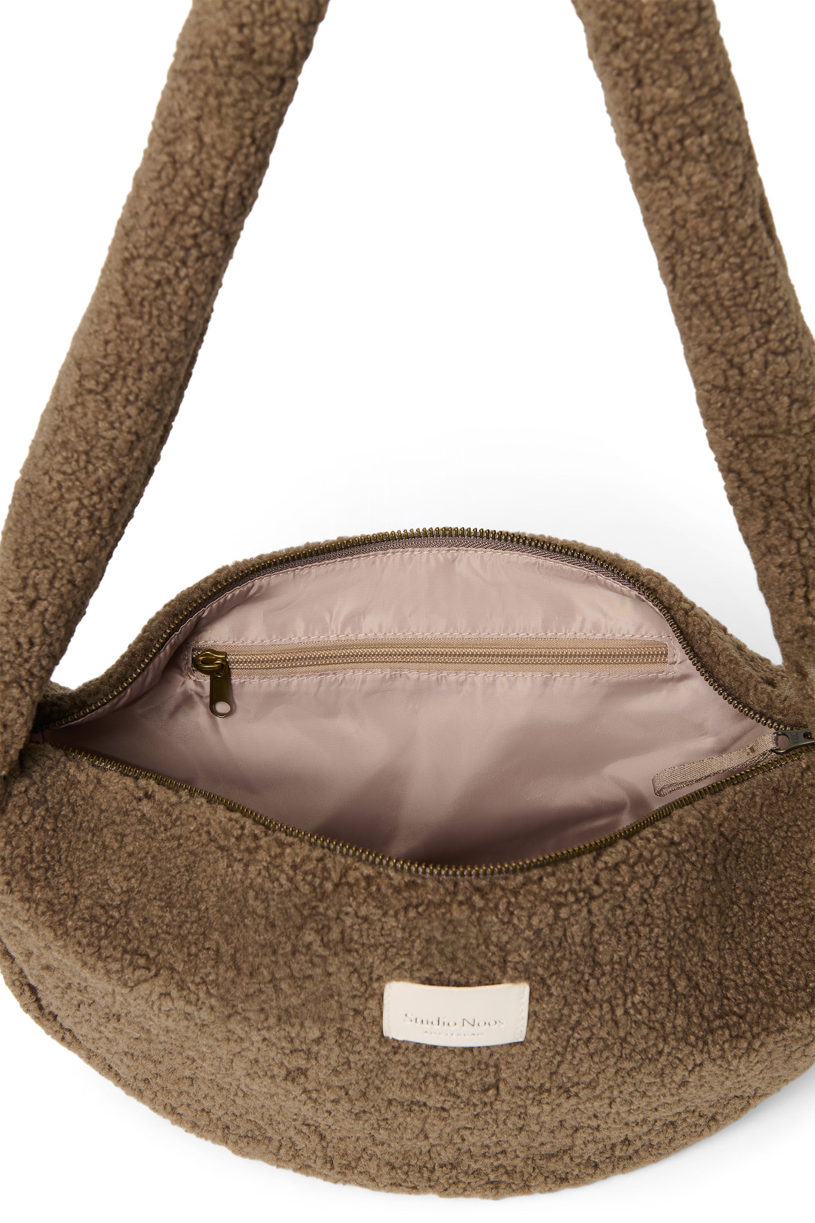 Studio Noos Teddy Mini Crossbody Umhängetasche Braun Reissverschluss