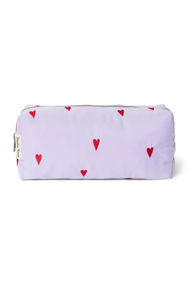 Studio Noos Puffy Pouch Wickeltasche Purple Hearts Herzen