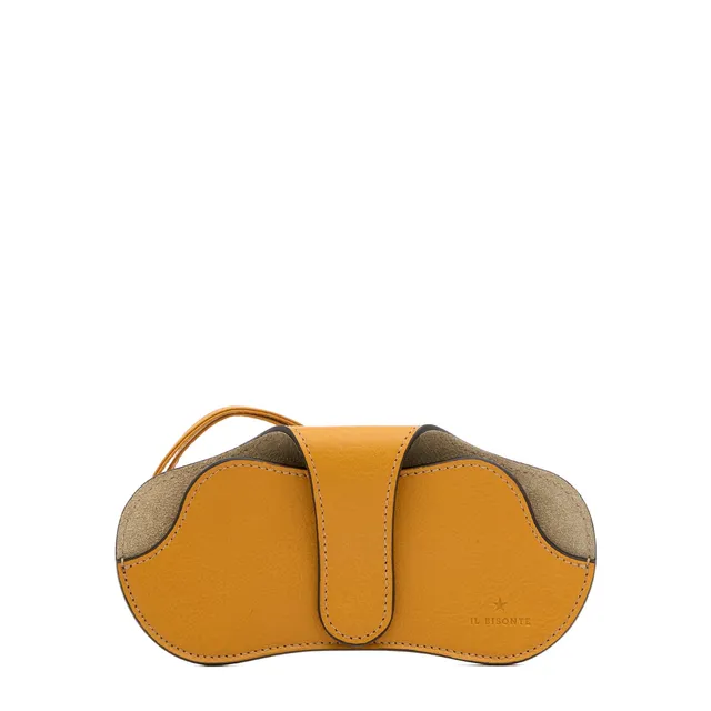 Il Bisonte Nina Brillenetui Leder Gelb Druckknopf