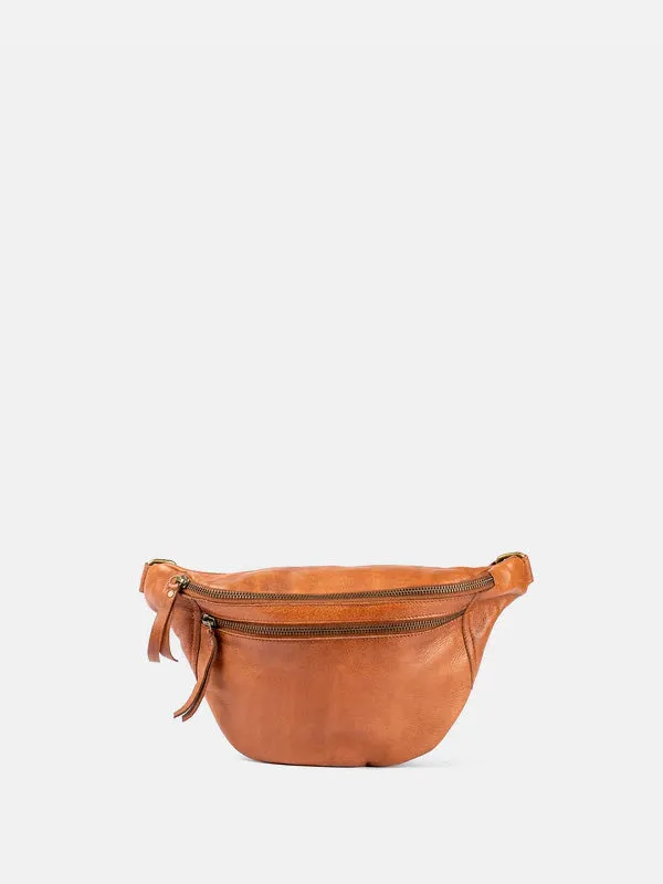 RE:DESIGNED Faust Urban Bauchtasche Walnut Vollleder