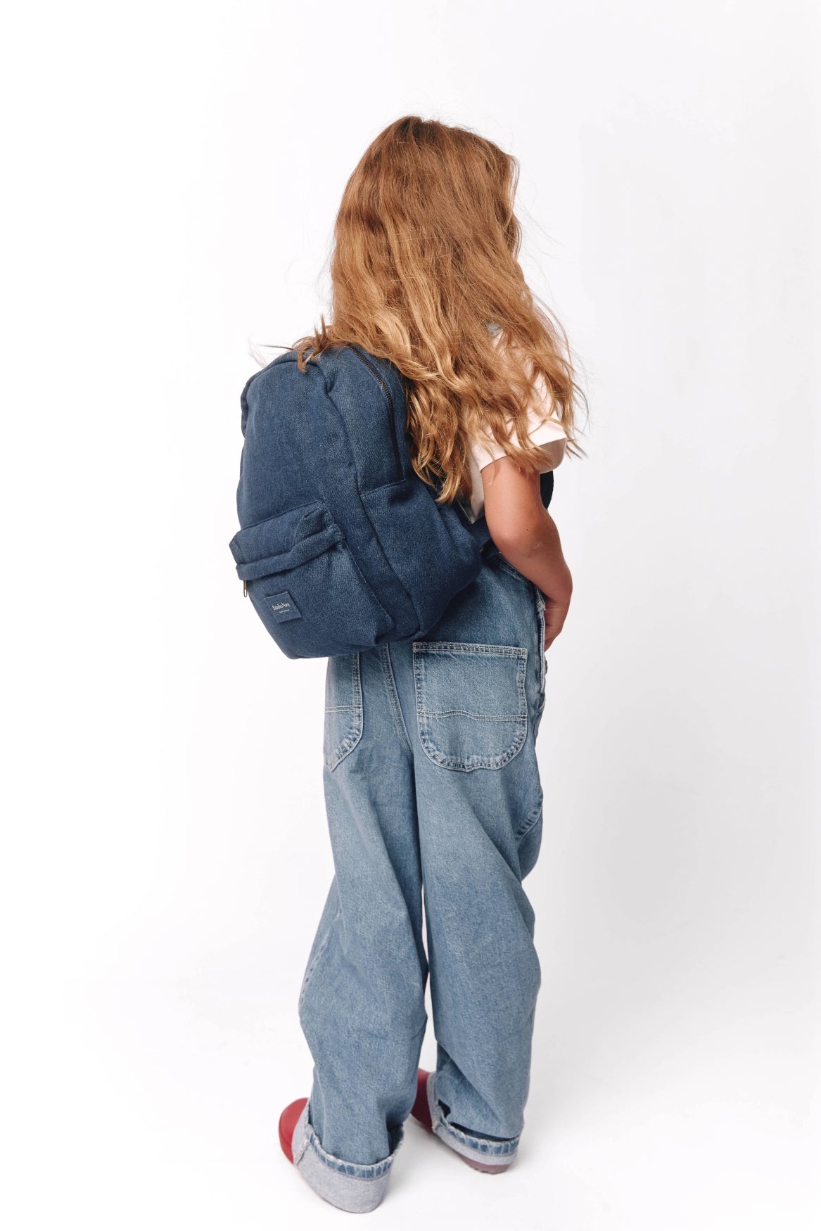 Studio Noos Denim Midi Kinderrucksack Dunkelblau verstellbar