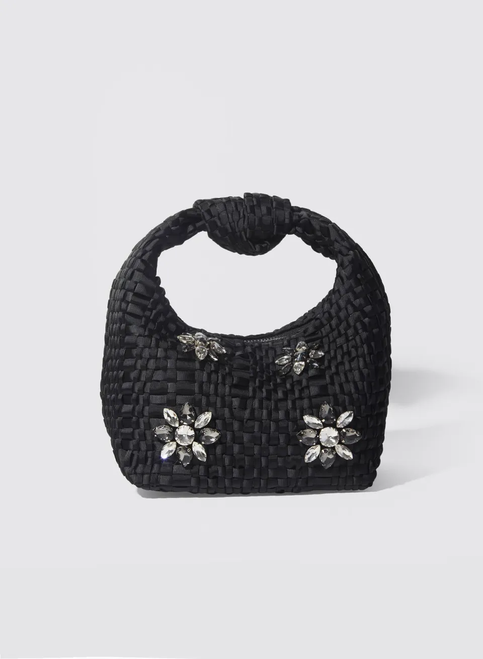 Maria la Rosa Strass Mini Datolite Handtasche Schwarz