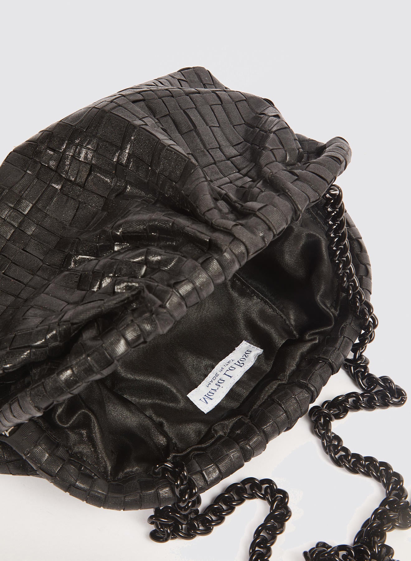 Maria la Rosa Game Bag Laminated Clutch Schwarz laminiert