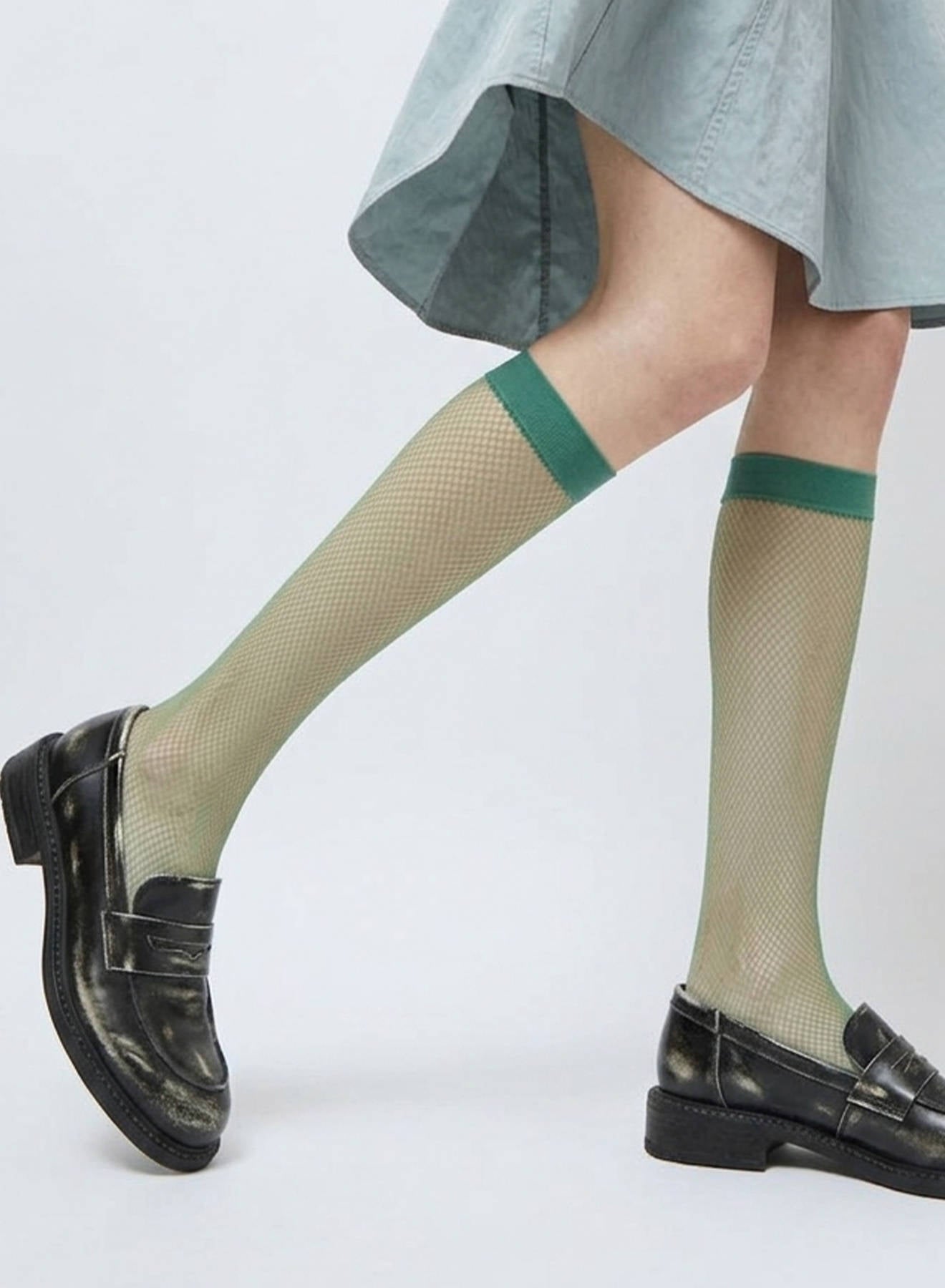 Maria la Rosa Net Socks Kniestrümpfe Lila Netz