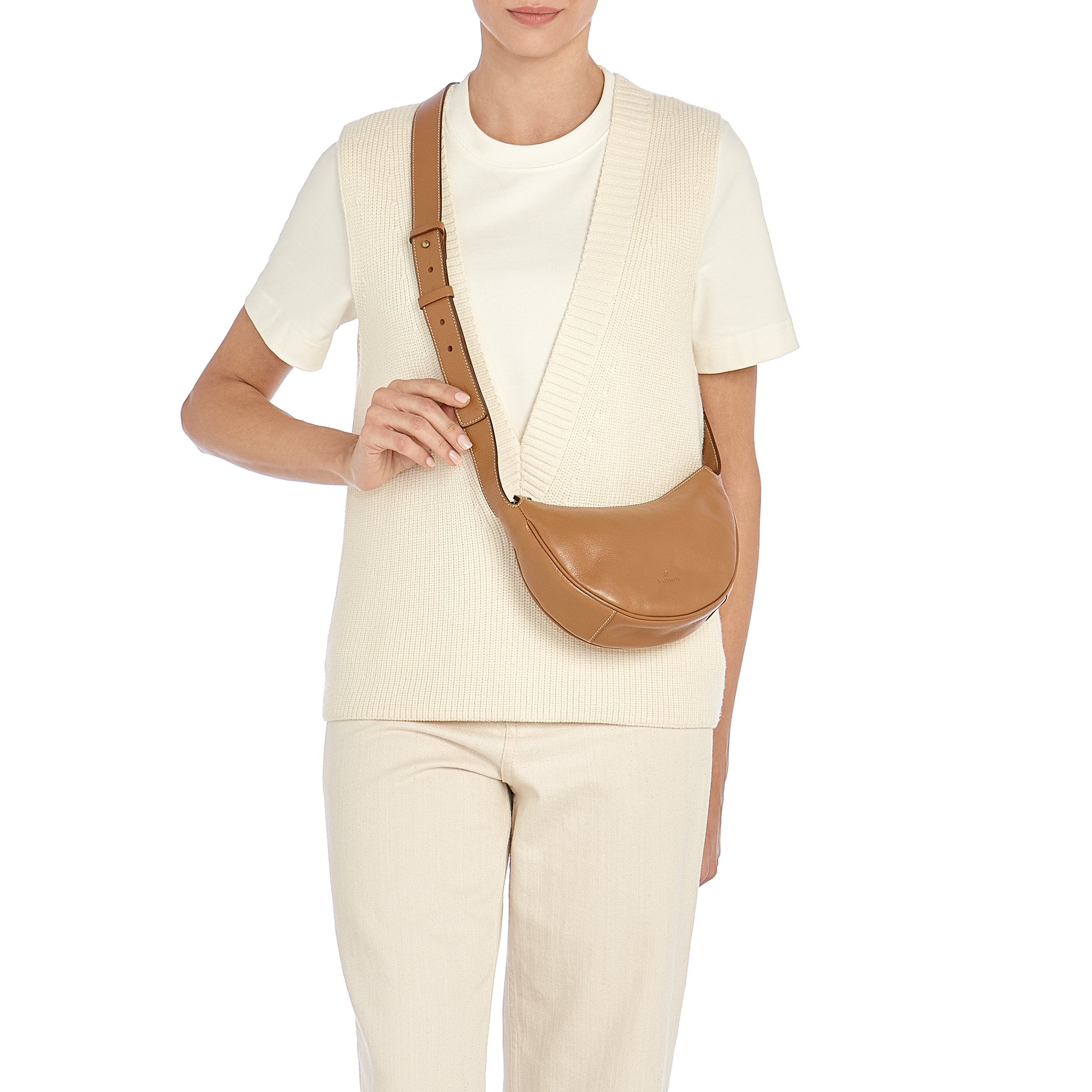 Il Bisonte Oliveta Hobo Handtasche Vollleder Gianduia