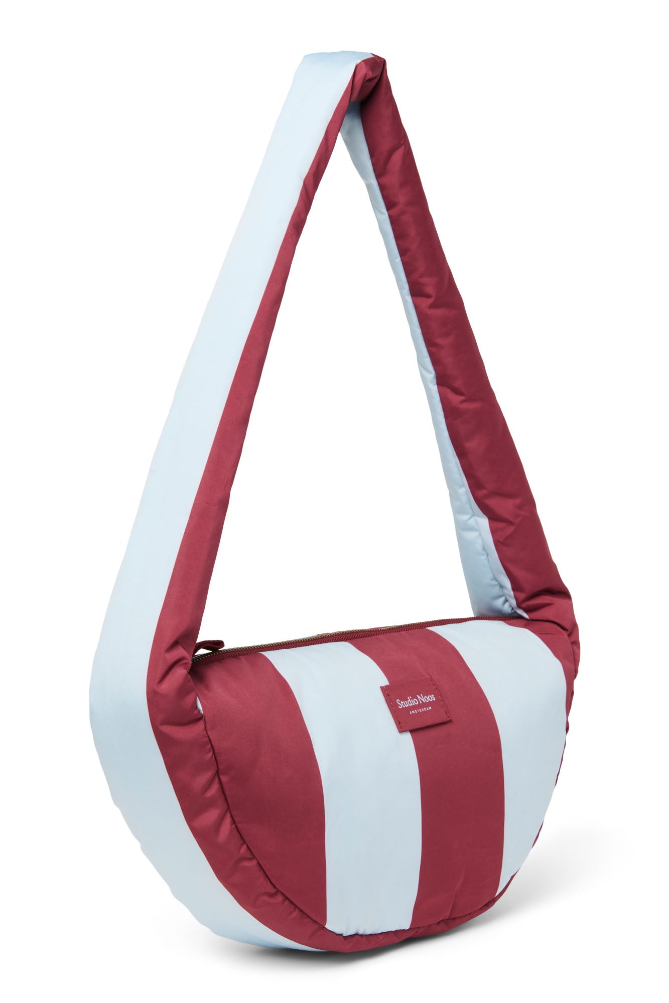 Studio Noos Bold Stripe Mini Crossbody Umhängetasche Bordeaux Hellblau