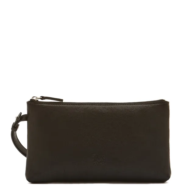 Il Bisonte Oriuolo Clutch Herren Schwarz Vollleder