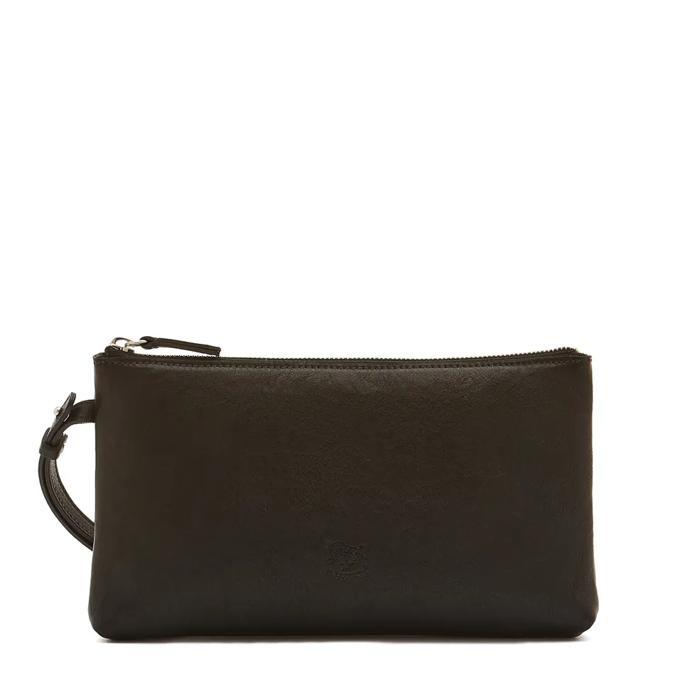 Il Bisonte Oriuolo Clutch Herren Schwarz Vollleder