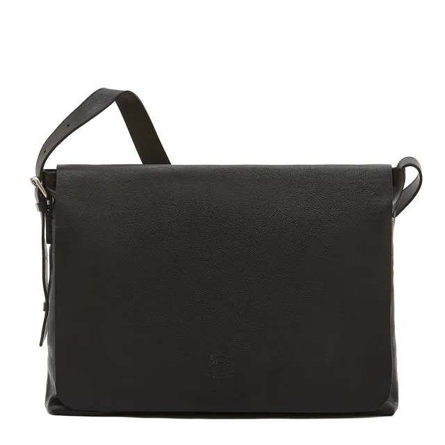 Il Bisonte Brolio Messenger schwarz Vollleder