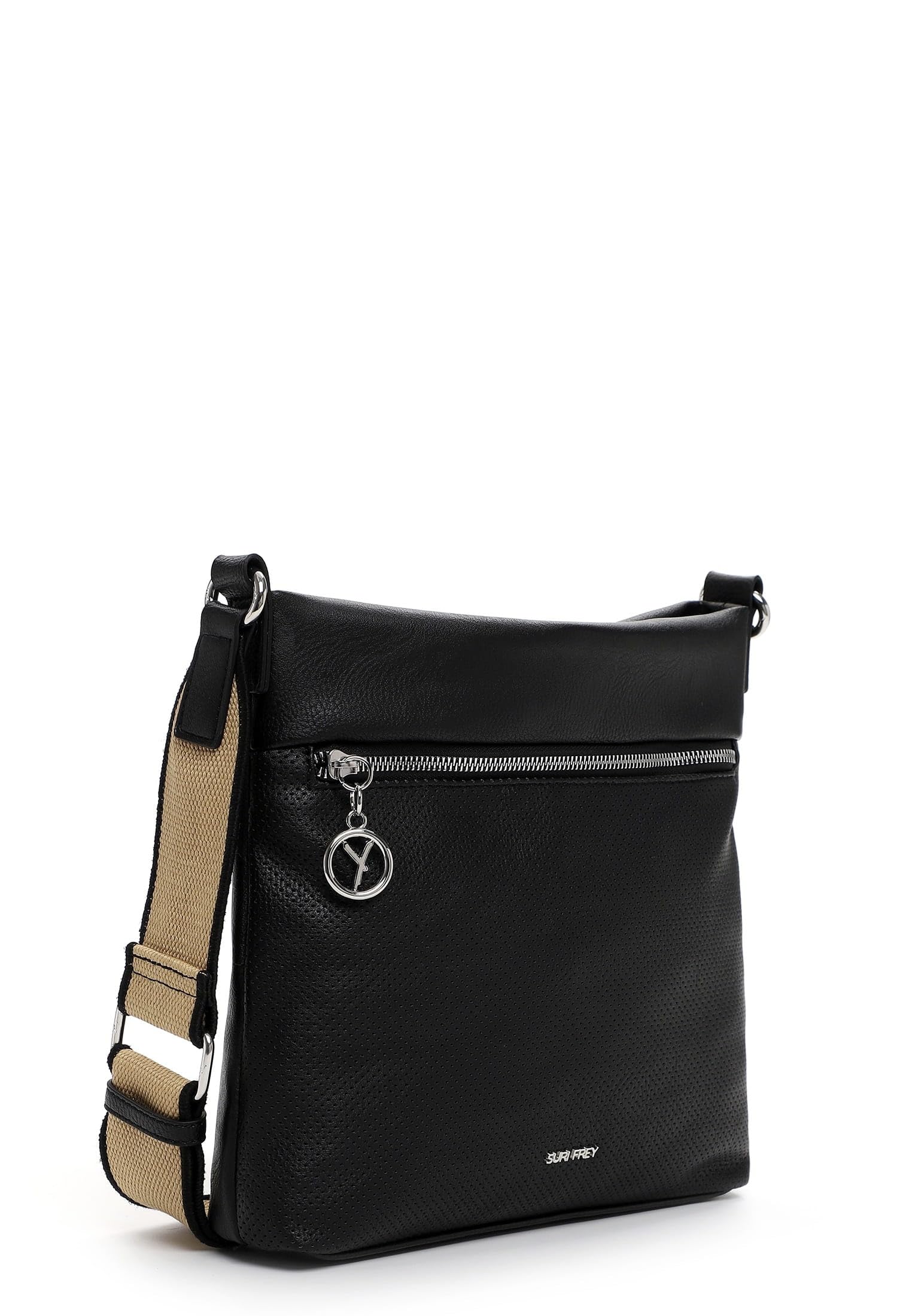 SURI FREY Patsy Crossover Bag Umhängetasche Schwarz Perforation