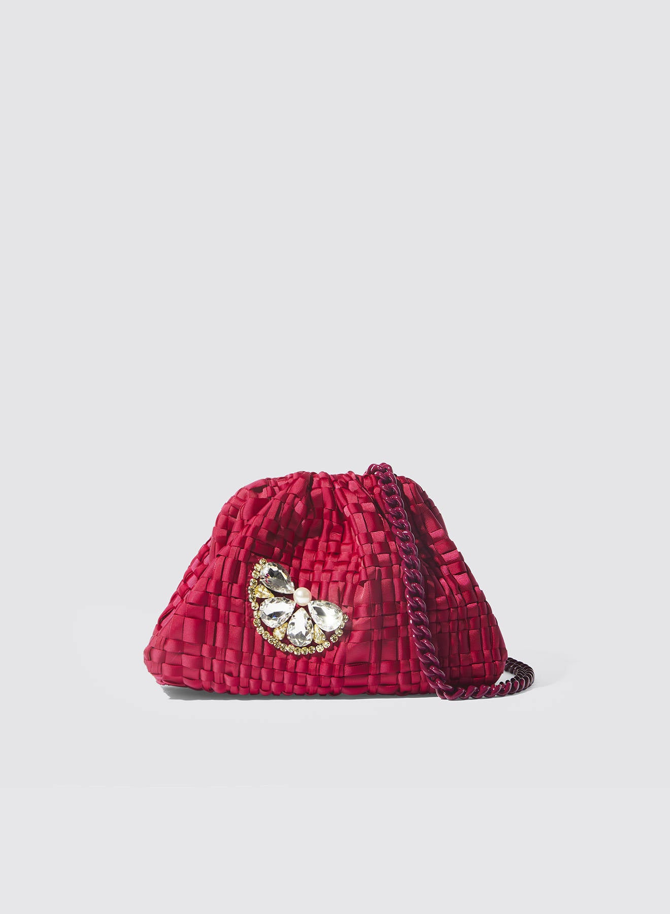 Maria la Rosa Lemon Mini Bag Clutch Schwarz Bandgewebe