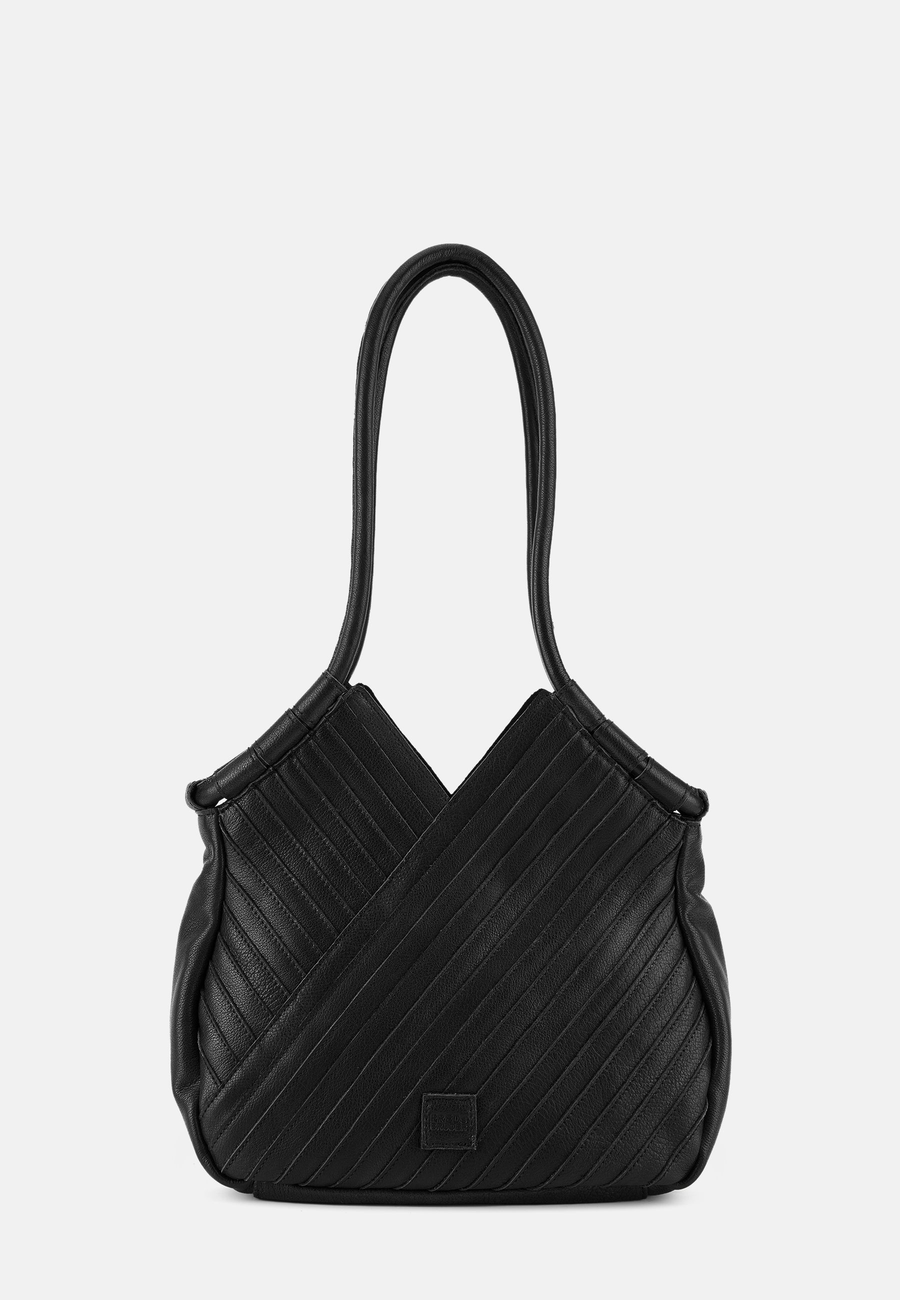 FREDsBRUDER Criss-Cross Hobo Tasche schwarz genarbtes Leder