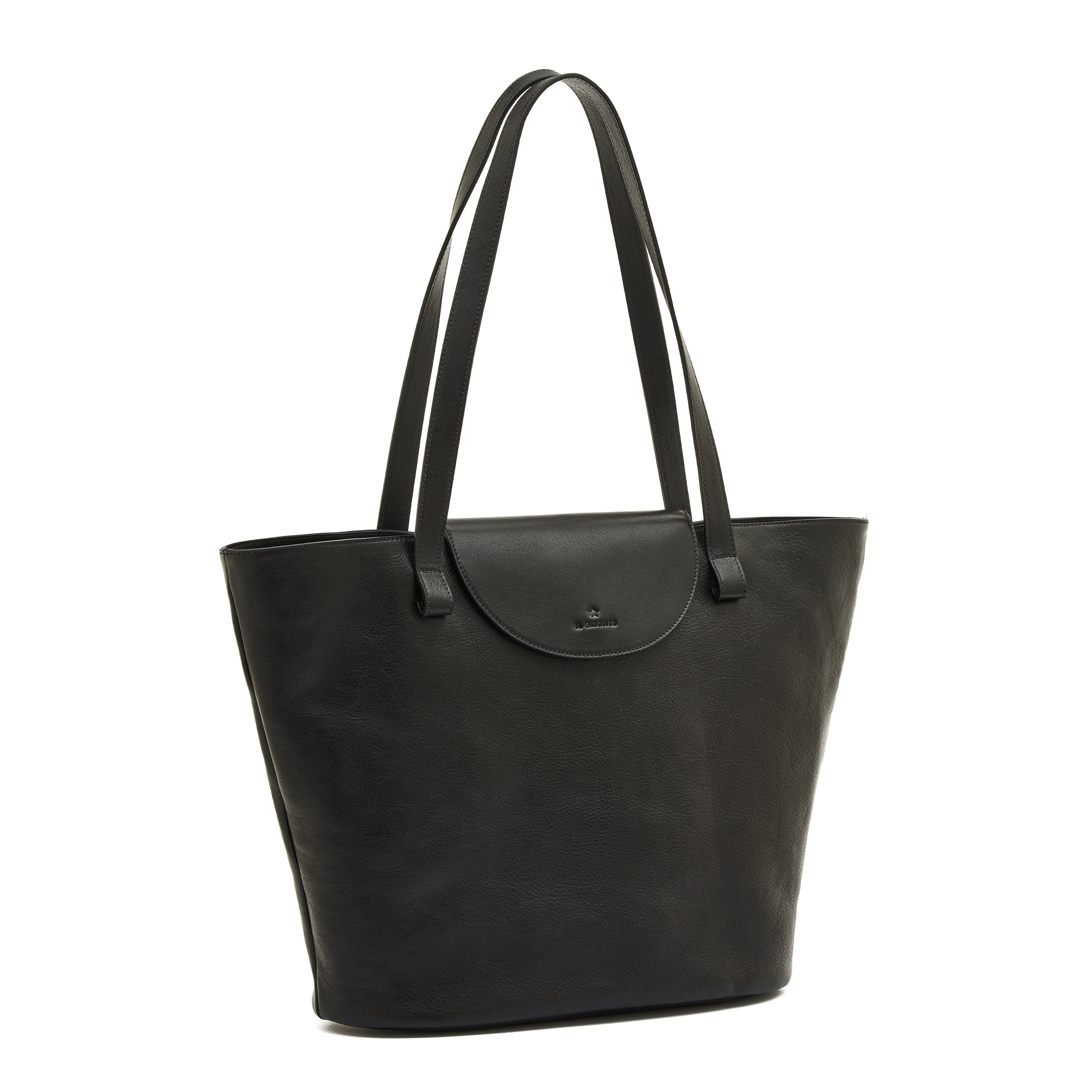 Il Bisonte Linea 1978 Shopper Schwarz Vollleder