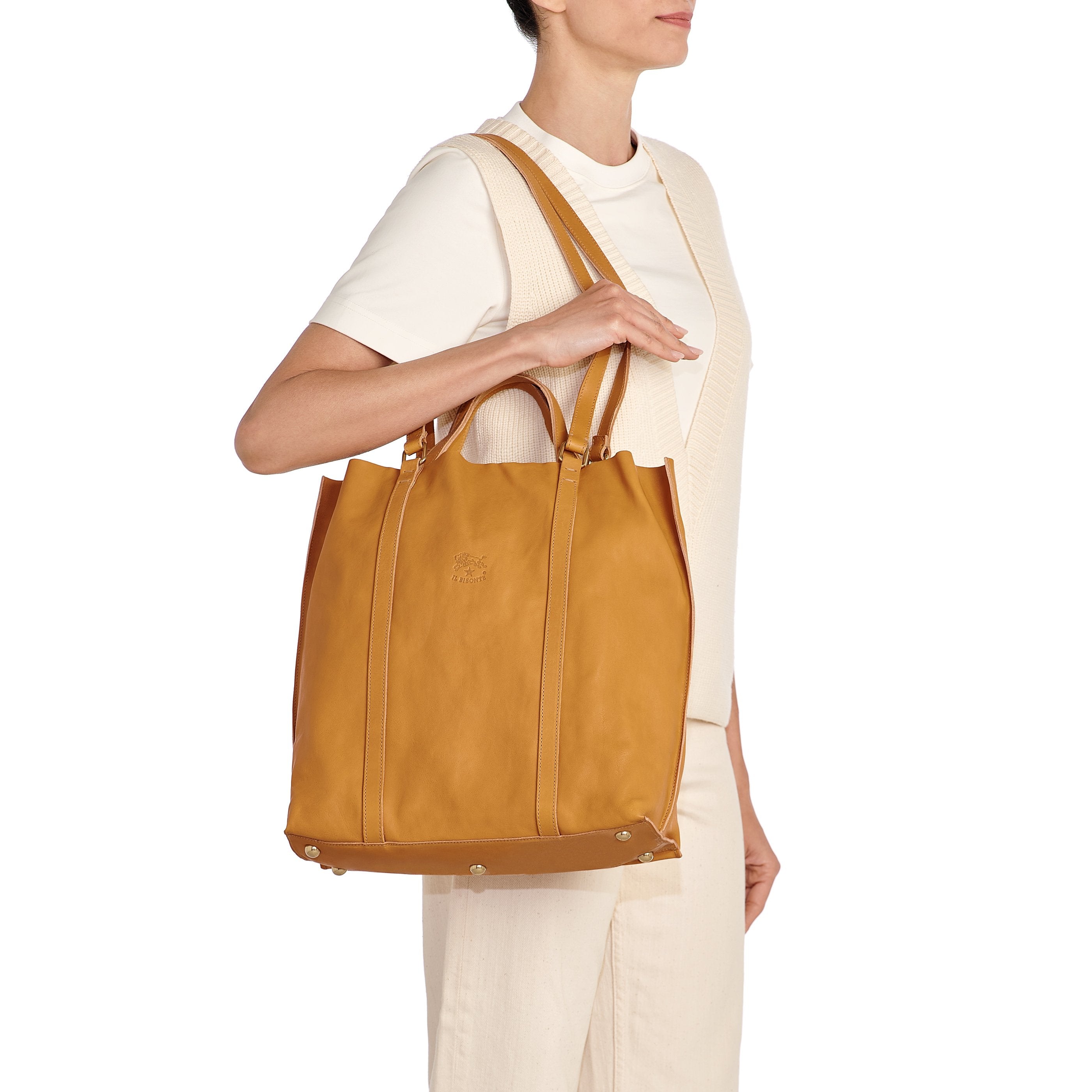 Il Bisonte Handtasche natur Vollleder vegetabil gegerbt
