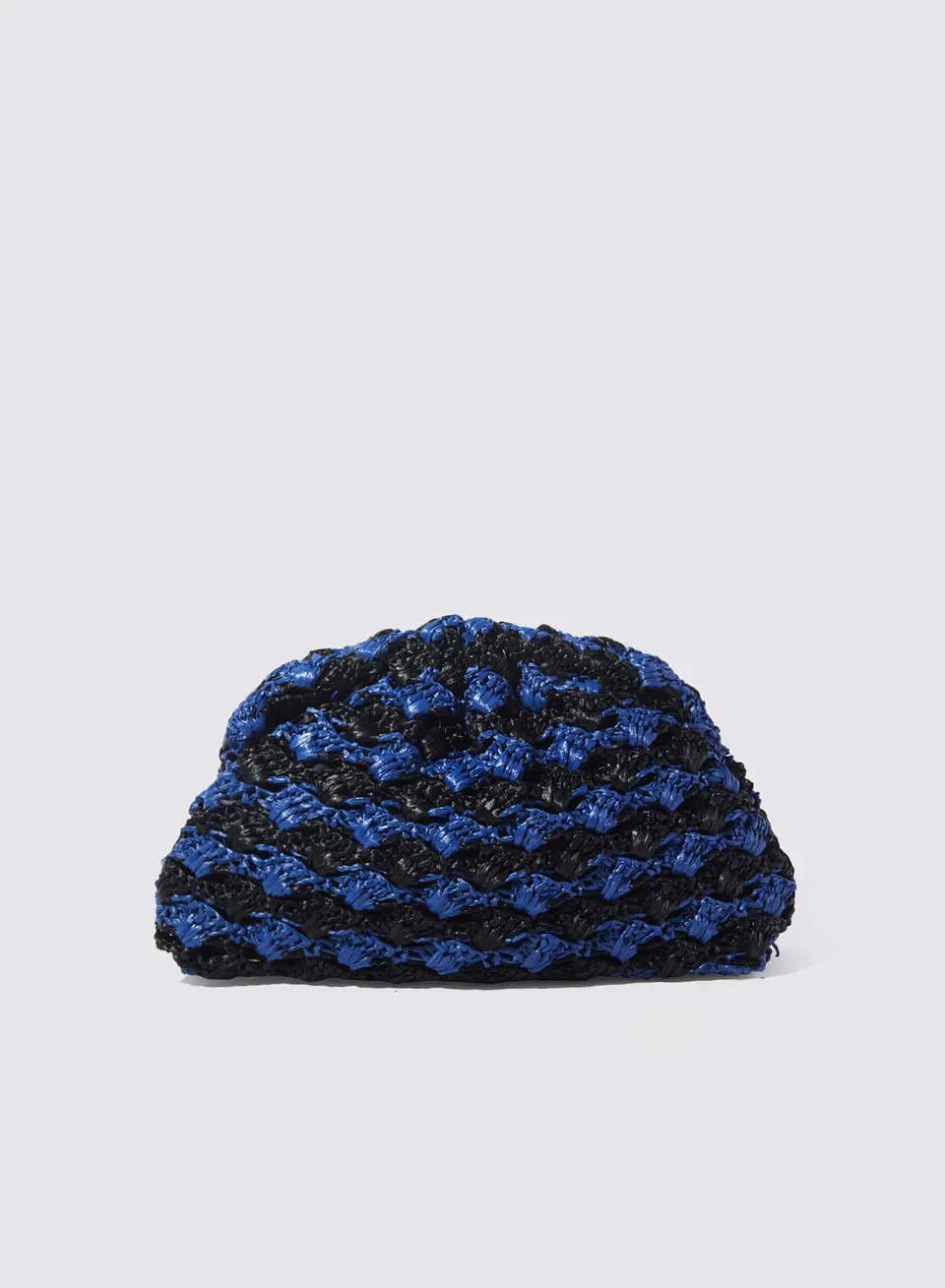 Maria la Rosa Dafne Clutch Blau Bast zweifarbig