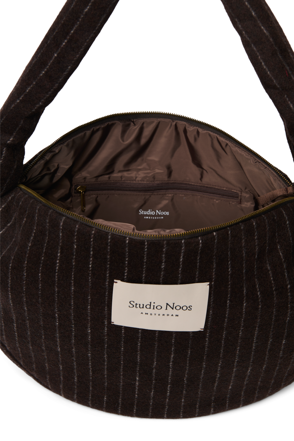 Studio Noos Flannel Chalkstripe Cross Body Bag Umhängetasche Braun