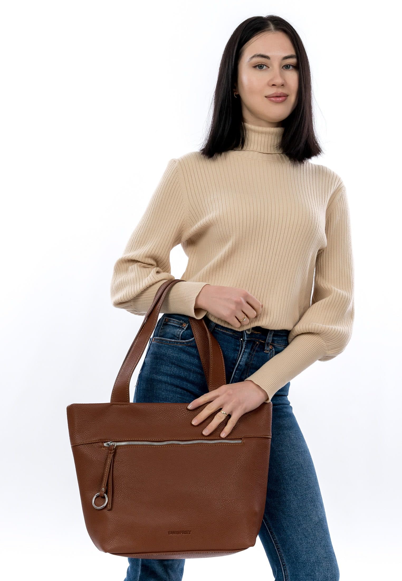 SURI FREY Debby Cityshopper L Shopper Cognac DIN A4