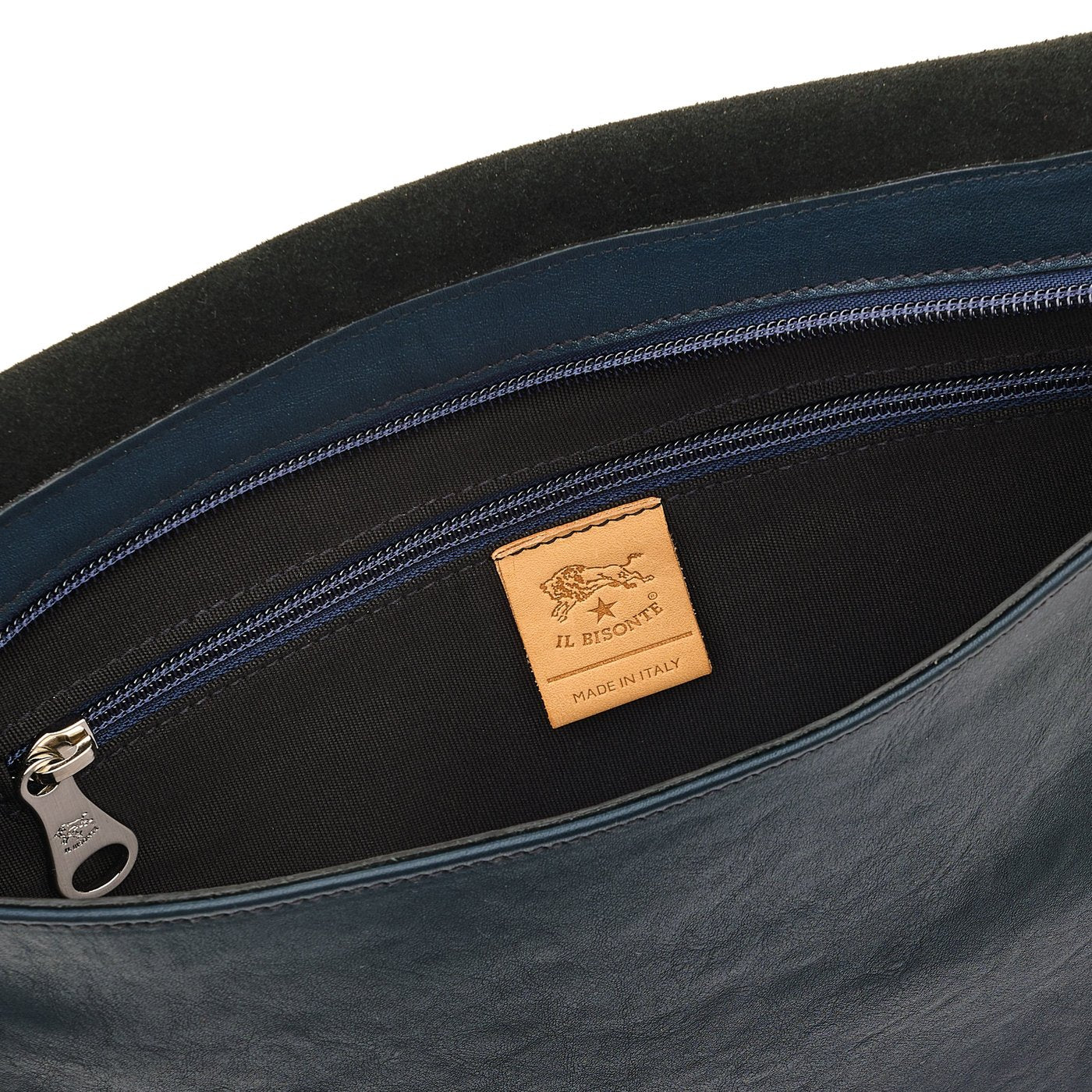 Il Bisonte Brolio Messenger Vollleder blau midnight