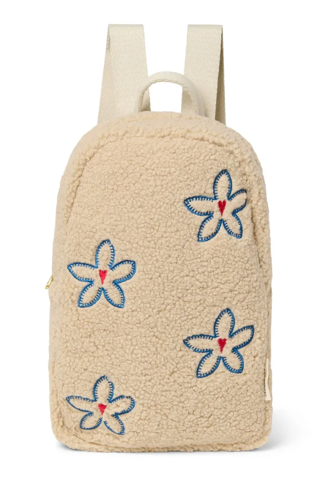 Studio Noos Teddy Mini-Rucksack Ecru Flower Heart