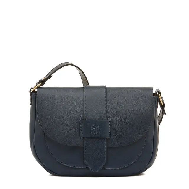 Il Bisonte Fausta Medium Umhängetasche Blau Leder