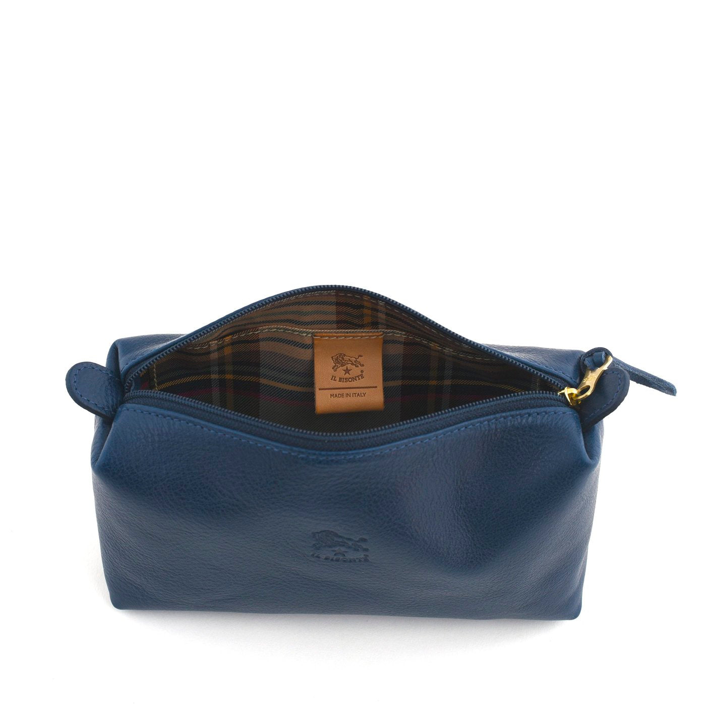 Il Bisonte Beauty-Case Leder Blau