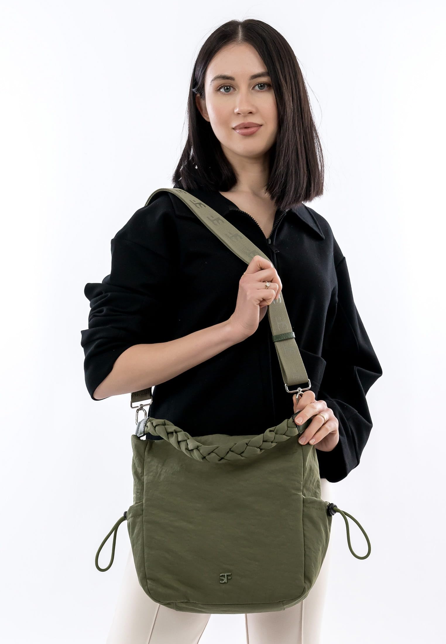SURI FREY Abby Crossover Schultertasche Khaki 32cm