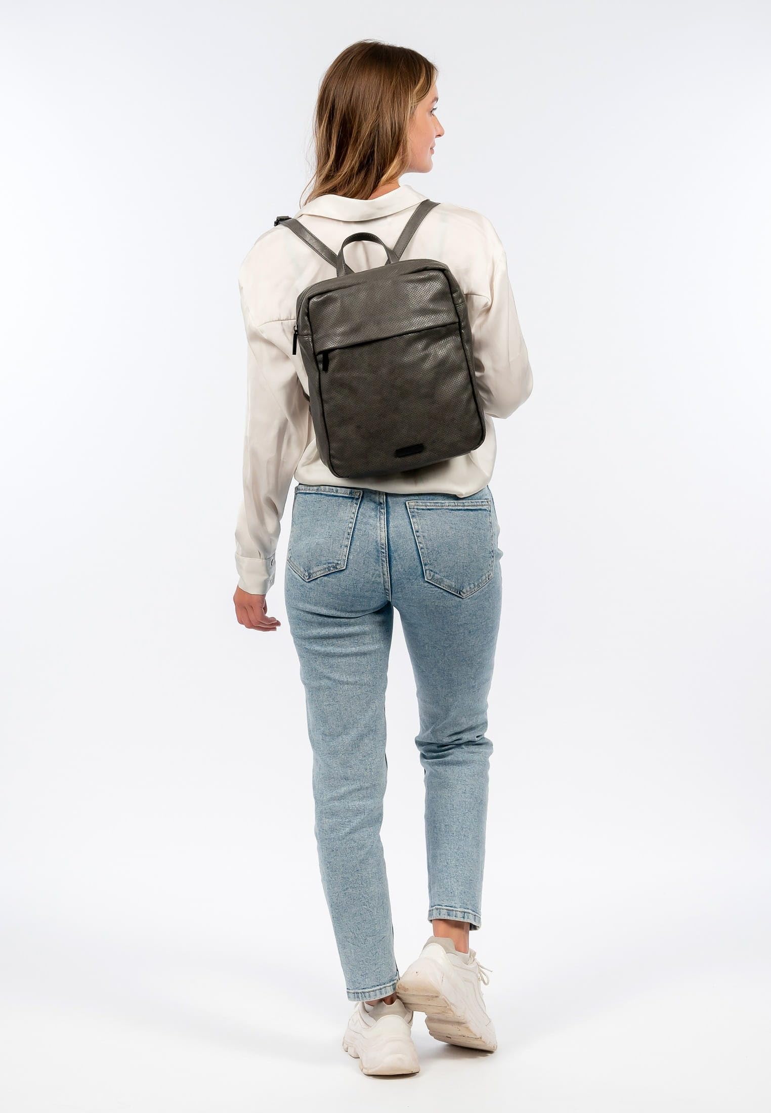 SURI FREY Celly Backpack Rucksack dunkelgrau perforiert