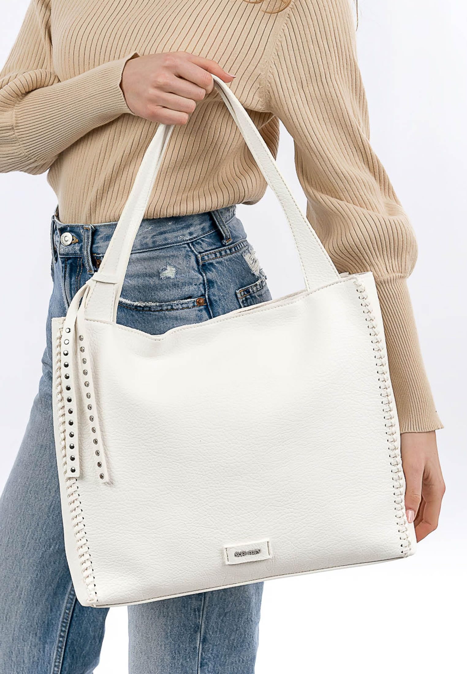 SURI FREY Franzy Cityshopper M Schultertasche Weiß A4