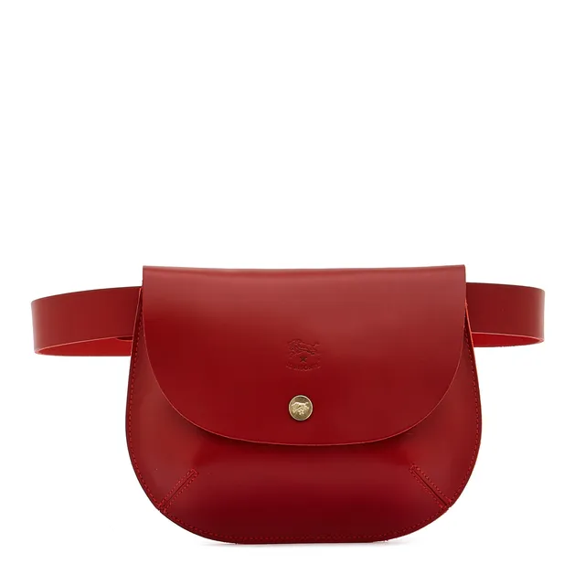 Il Bisonte Parione Gürteltasche Damen Leder rubinrot