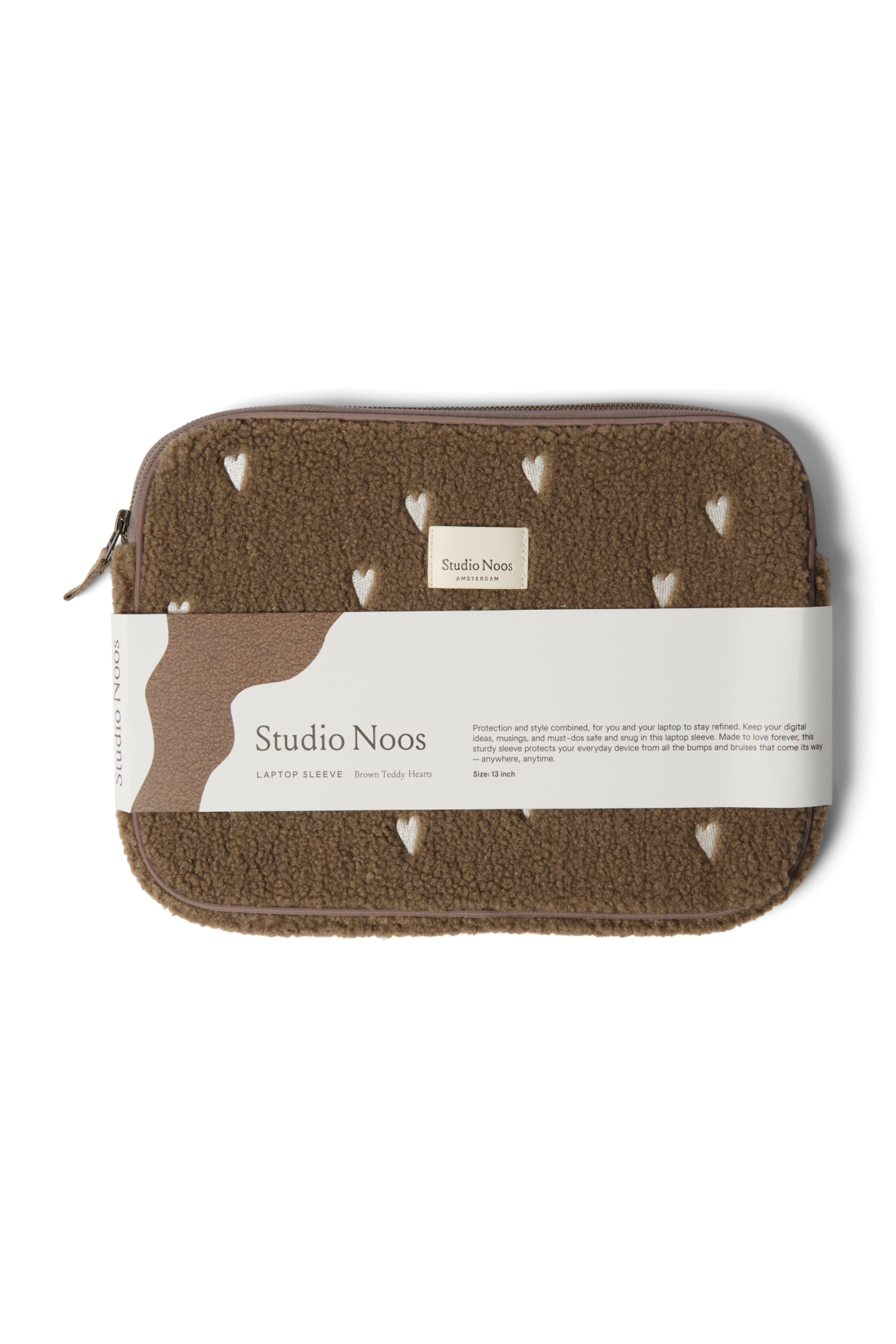 Studio Noos Teddy Laptophülle 13 Zoll Brown Hearts Teddy