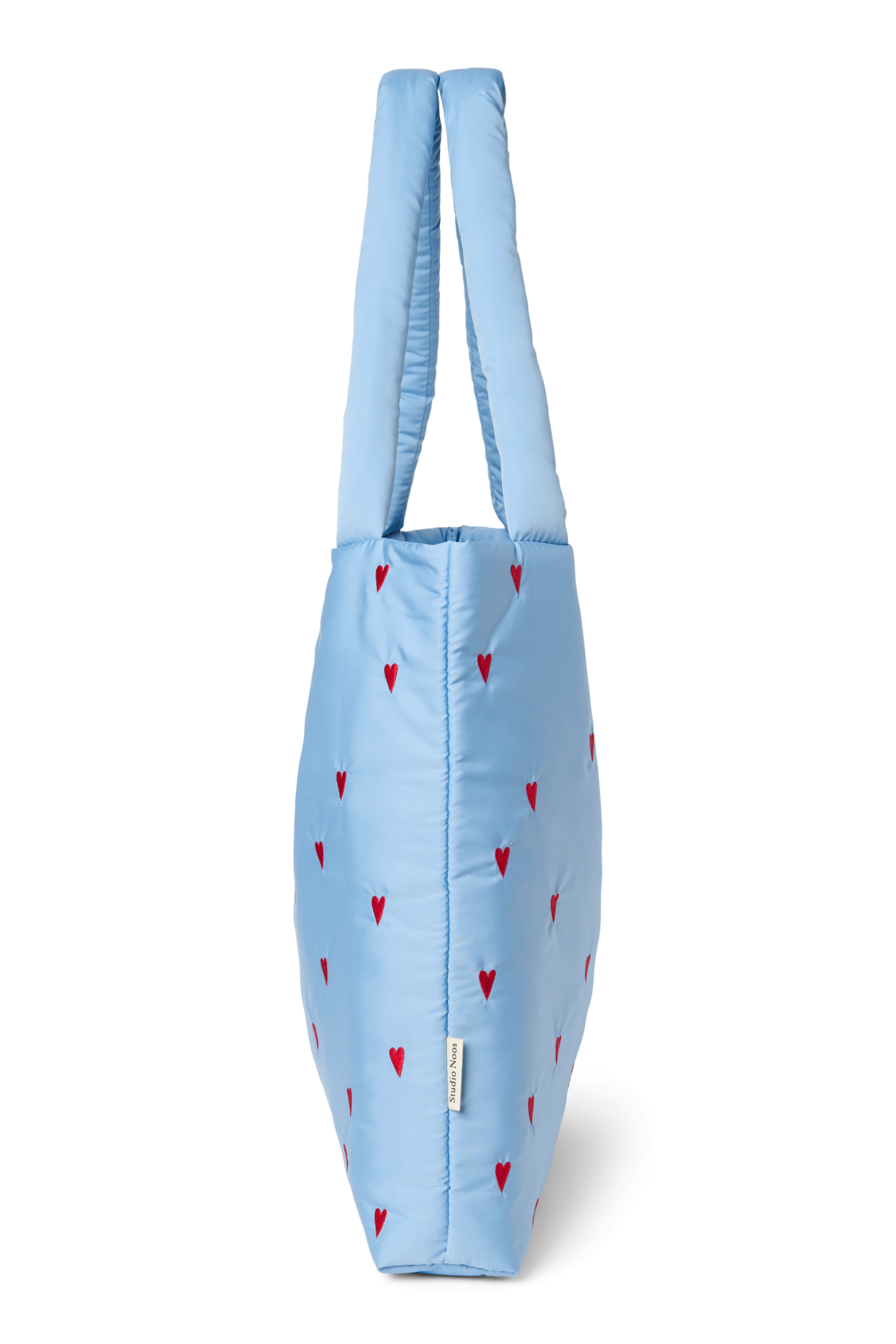 Studio Noos Puffy Mom Bag Shopper Light Blue Hearts