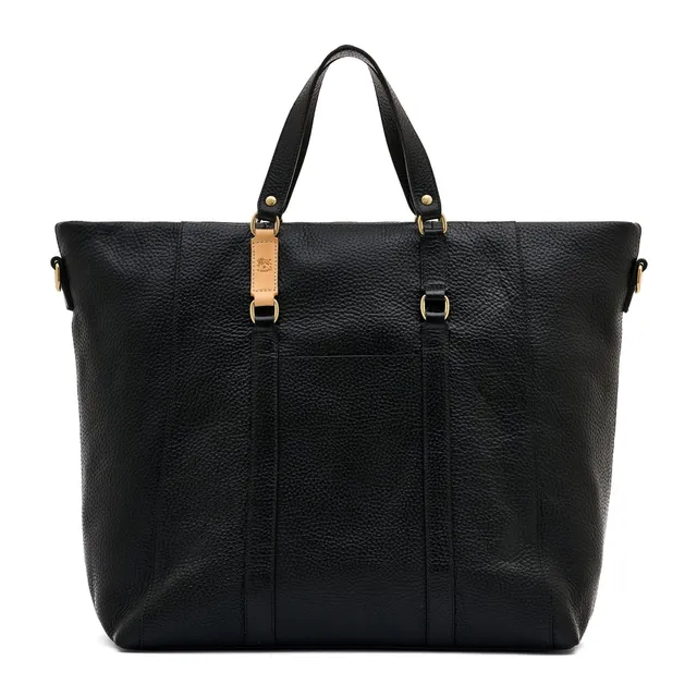 Il Bisonte Segno Shopper Herren Schwarz Leder