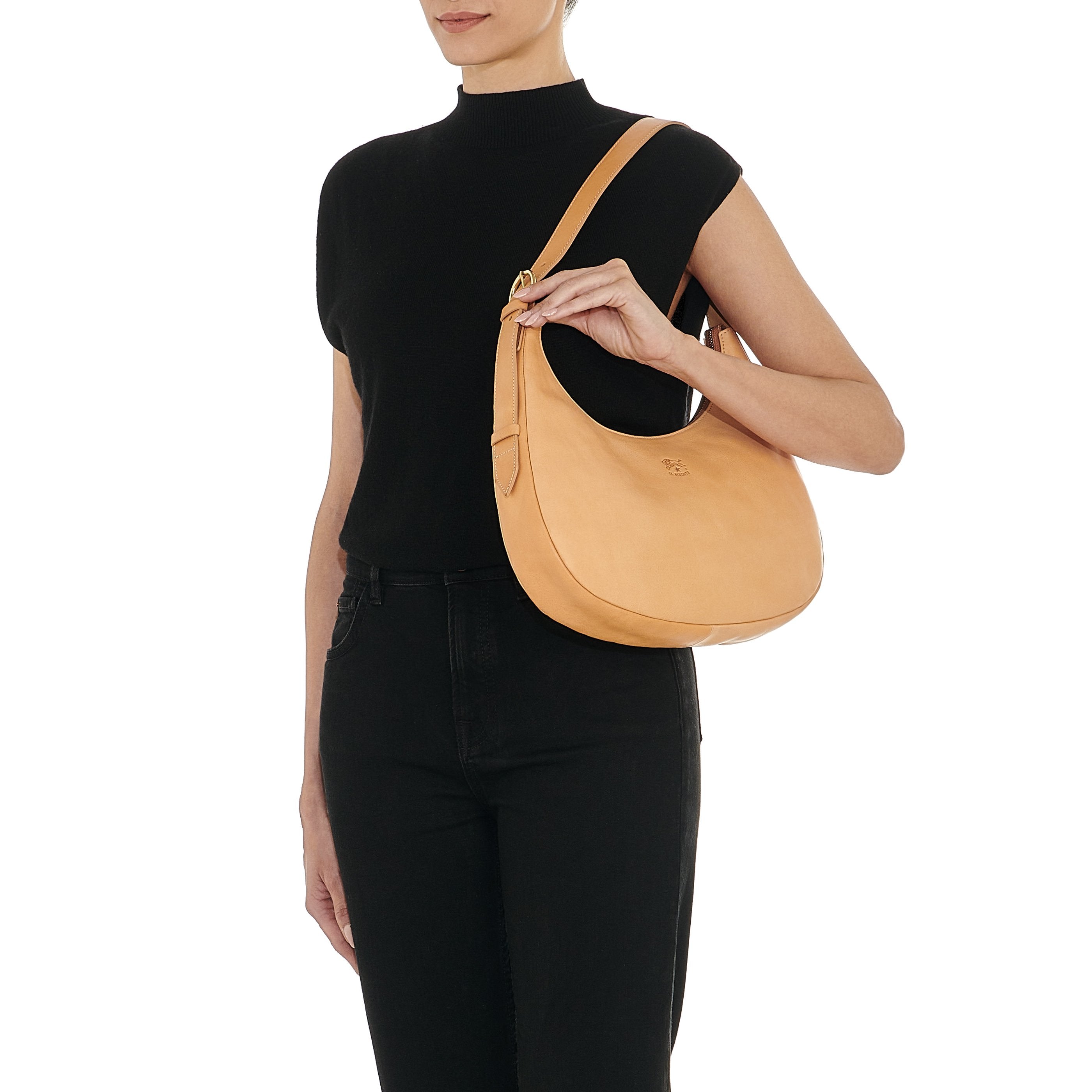 Il Bisonte Belcanto Schultertasche natur Vollleder Damen