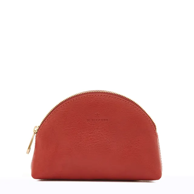 Il Bisonte Bigallo Pouch Leder rot Reißverschluss
