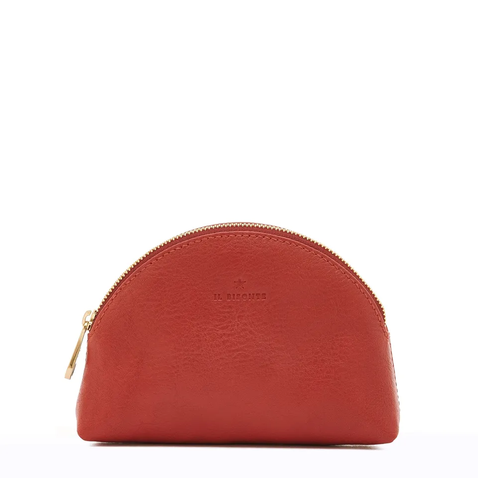Il Bisonte Bigallo Pouch Leder rot Reißverschluss