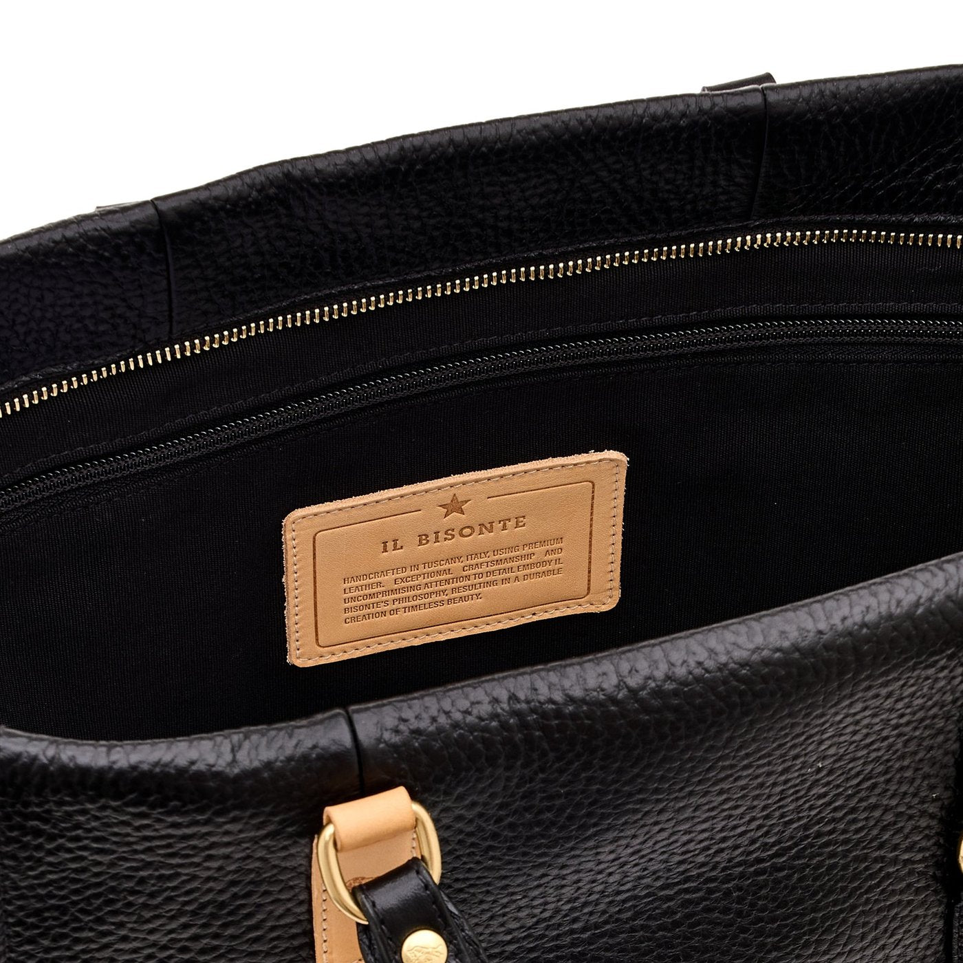 Il Bisonte Segno Shopper Herren Schwarz Leder
