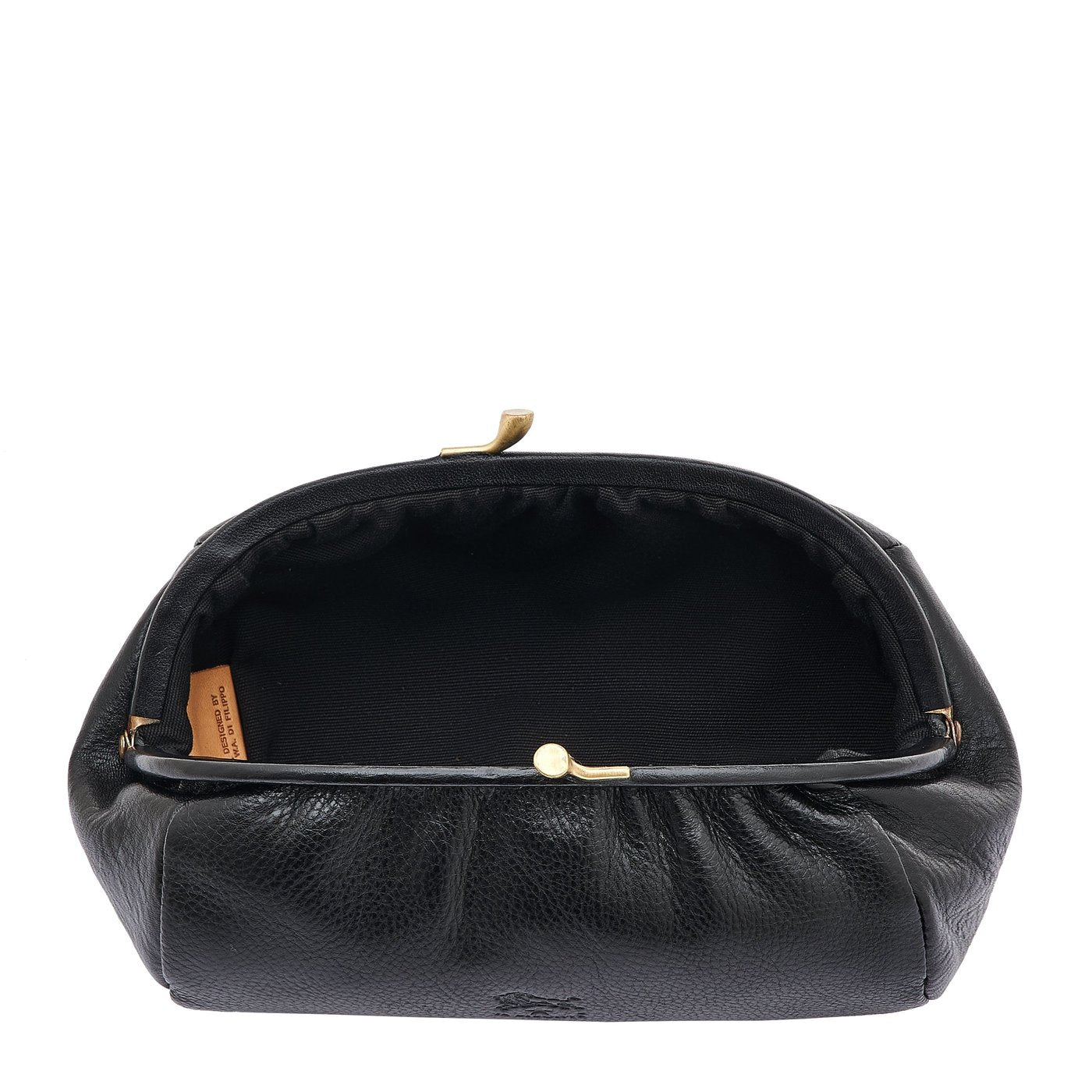 Il Bisonte Beauty Case Leder schwarz