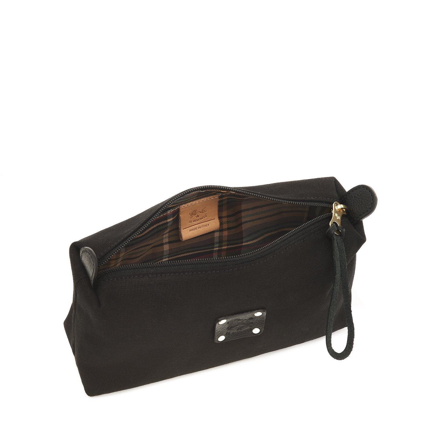 Il Bisonte Beauty-Case Kosmetiktasche Vollleder schwarz