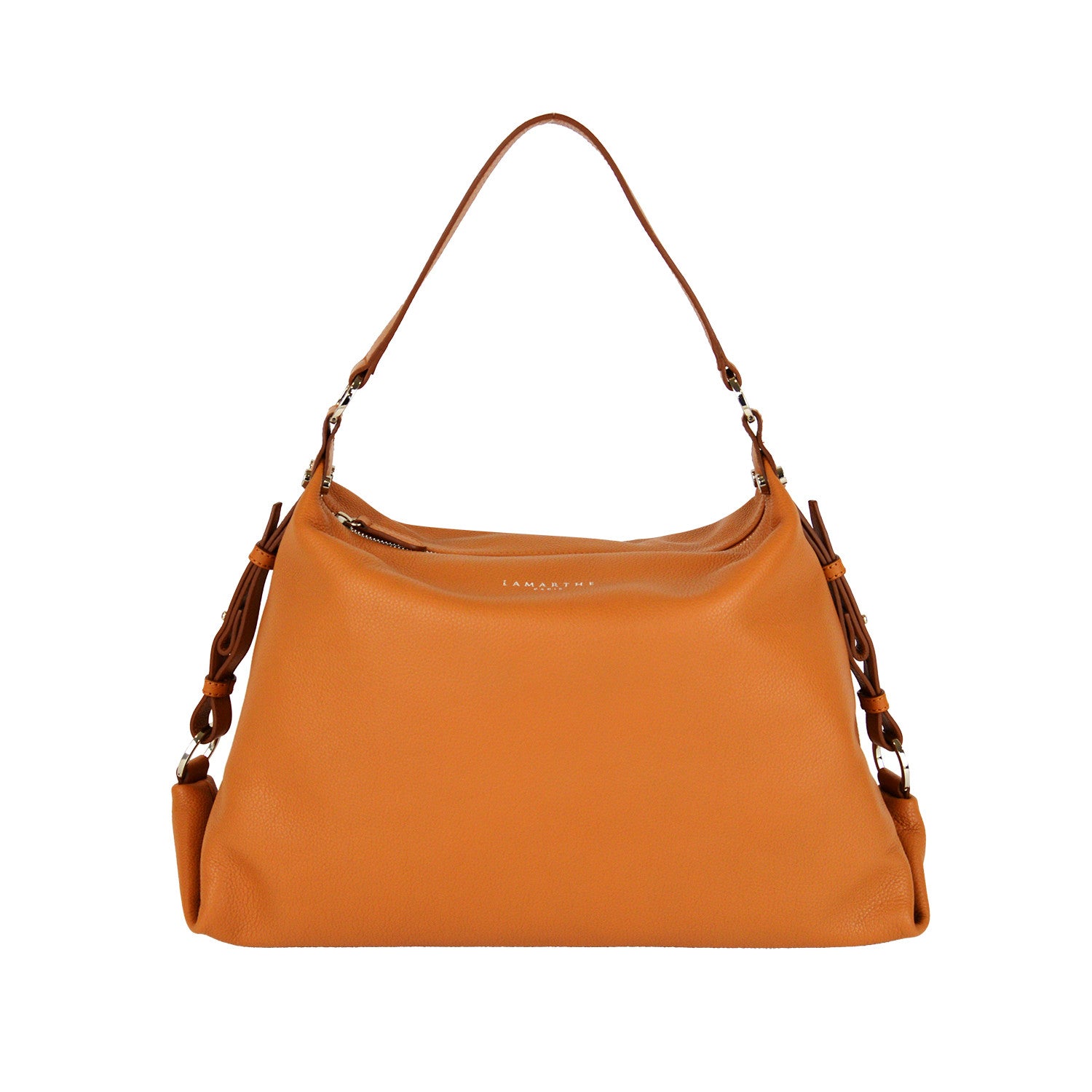 Lamarthe Naturel Schultertasche Orange Rindsleder