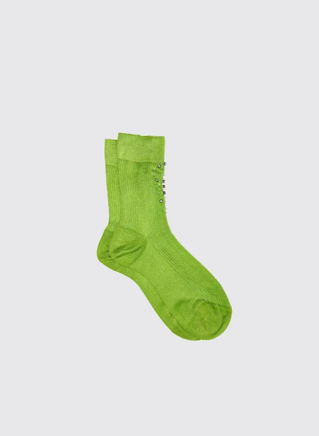 Maria la Rosa Stars Socken Seide Grün