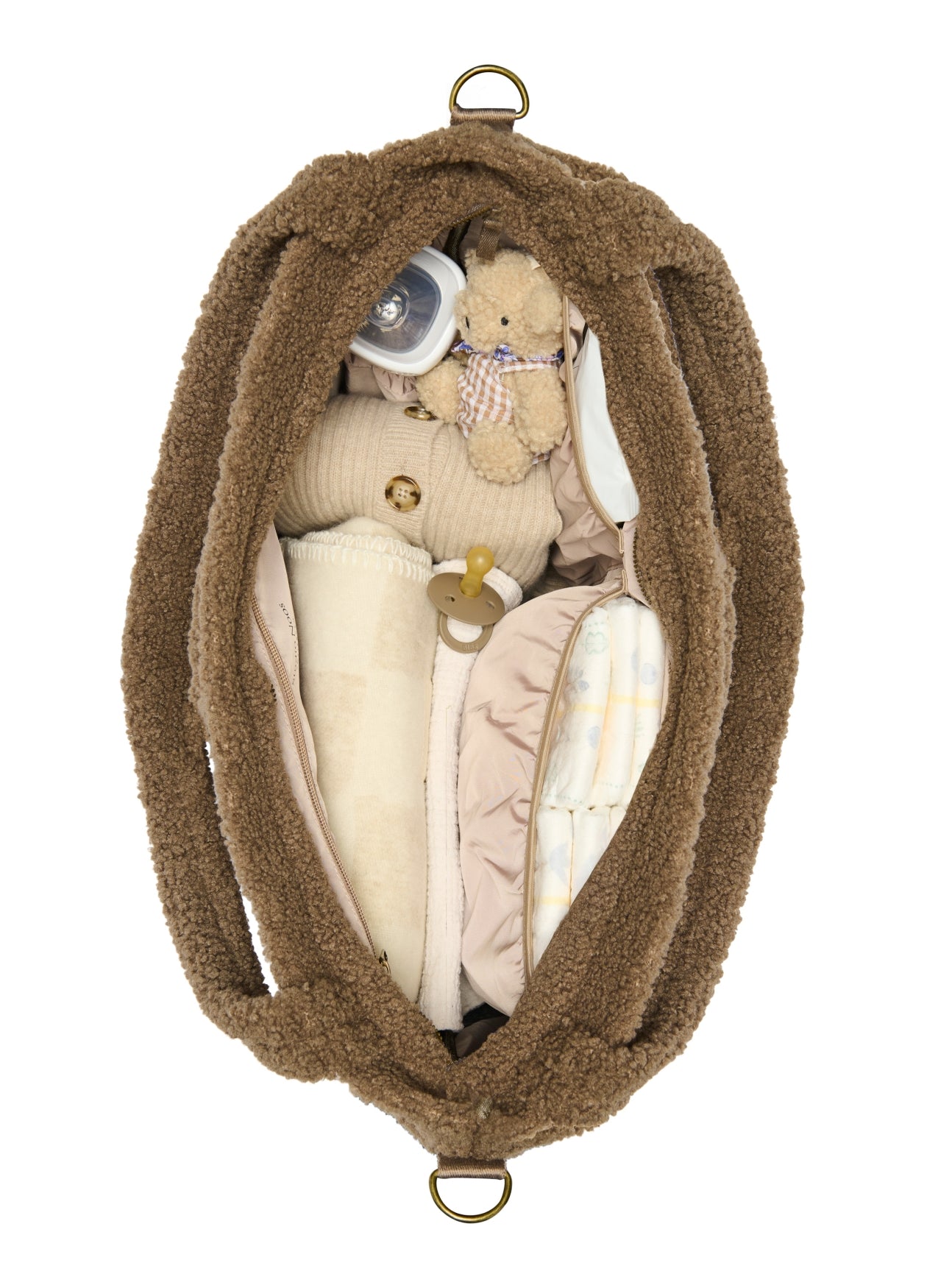 Studio Noos Teddy Diaper Bag Wickeltasche Brown Hearts