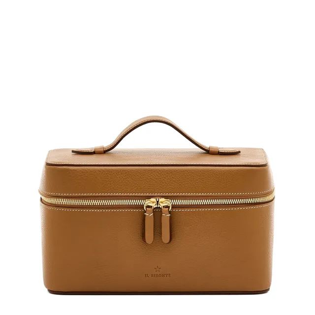 Il Bisonte Musa Kosmetiktasche Gianduia Vollleder
