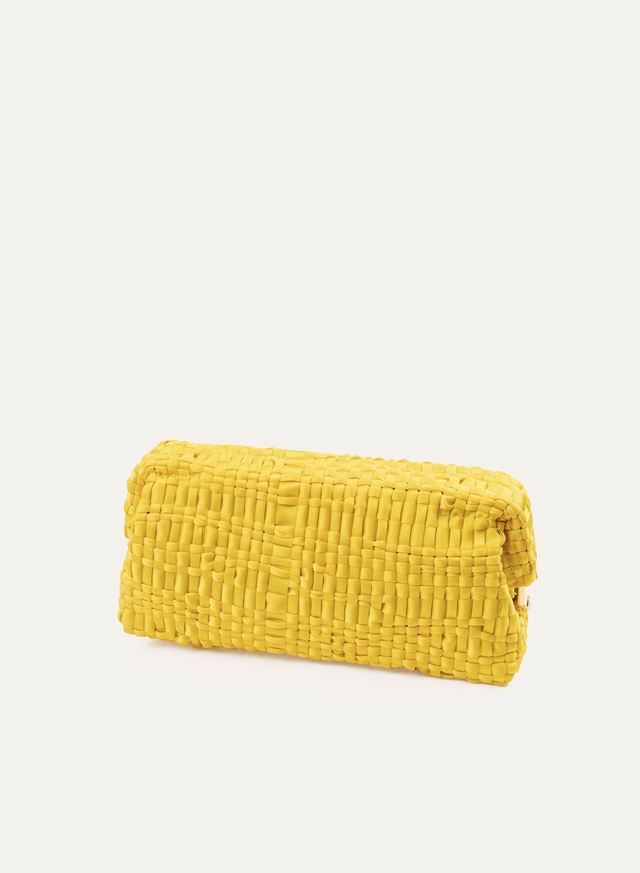 Maria la Rosa Salvador Bag Baguette Clutch Yellow gewebt