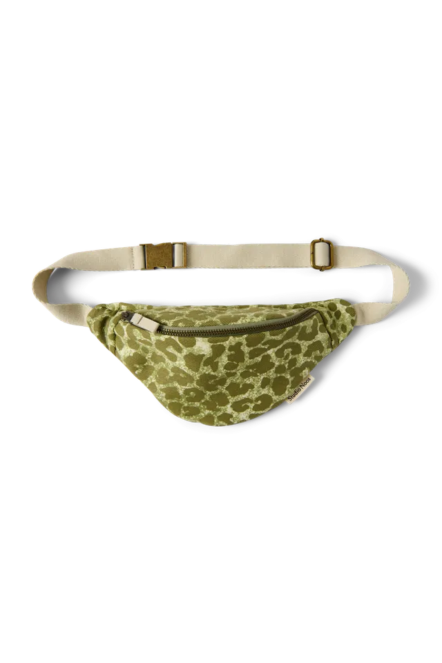Studio Noos Cotton Mini Bauchtasche Green Leopard Kinder