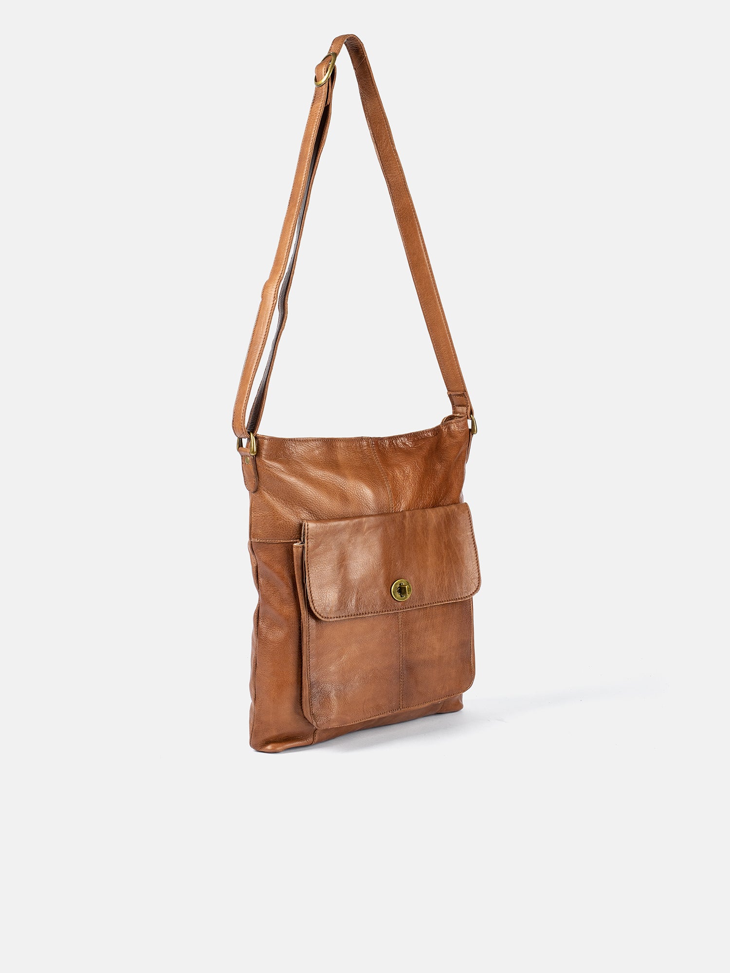 RE:DESIGNED 1656 Urban Umhängetasche Walnut Vollleder