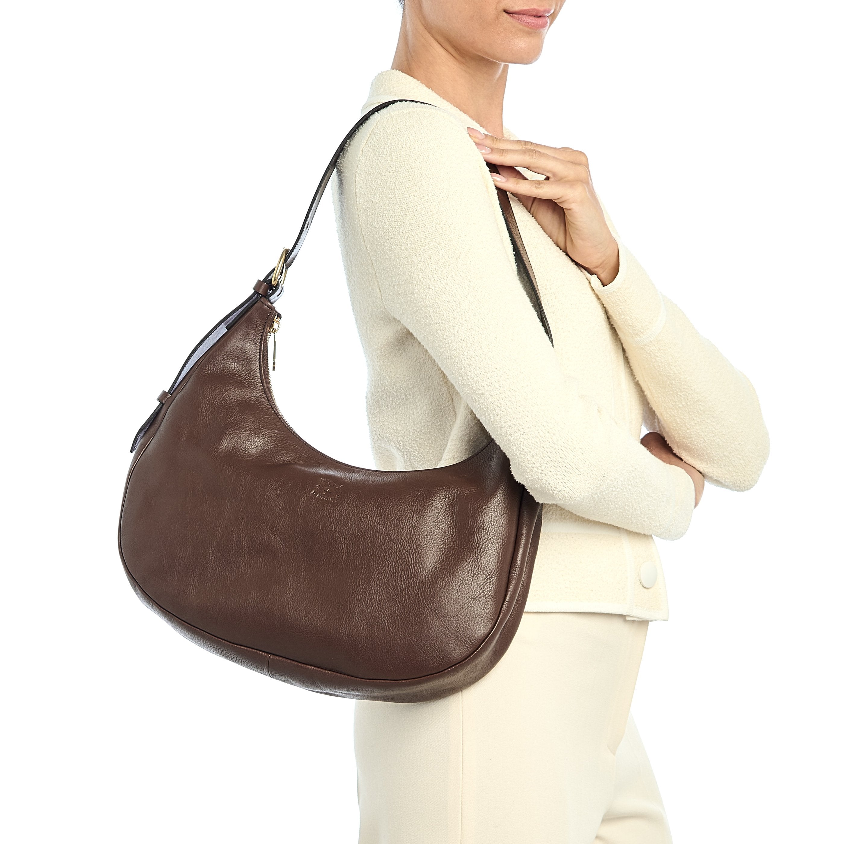 Il Bisonte Belcanto Schultertasche Vollleder Tabakbraun