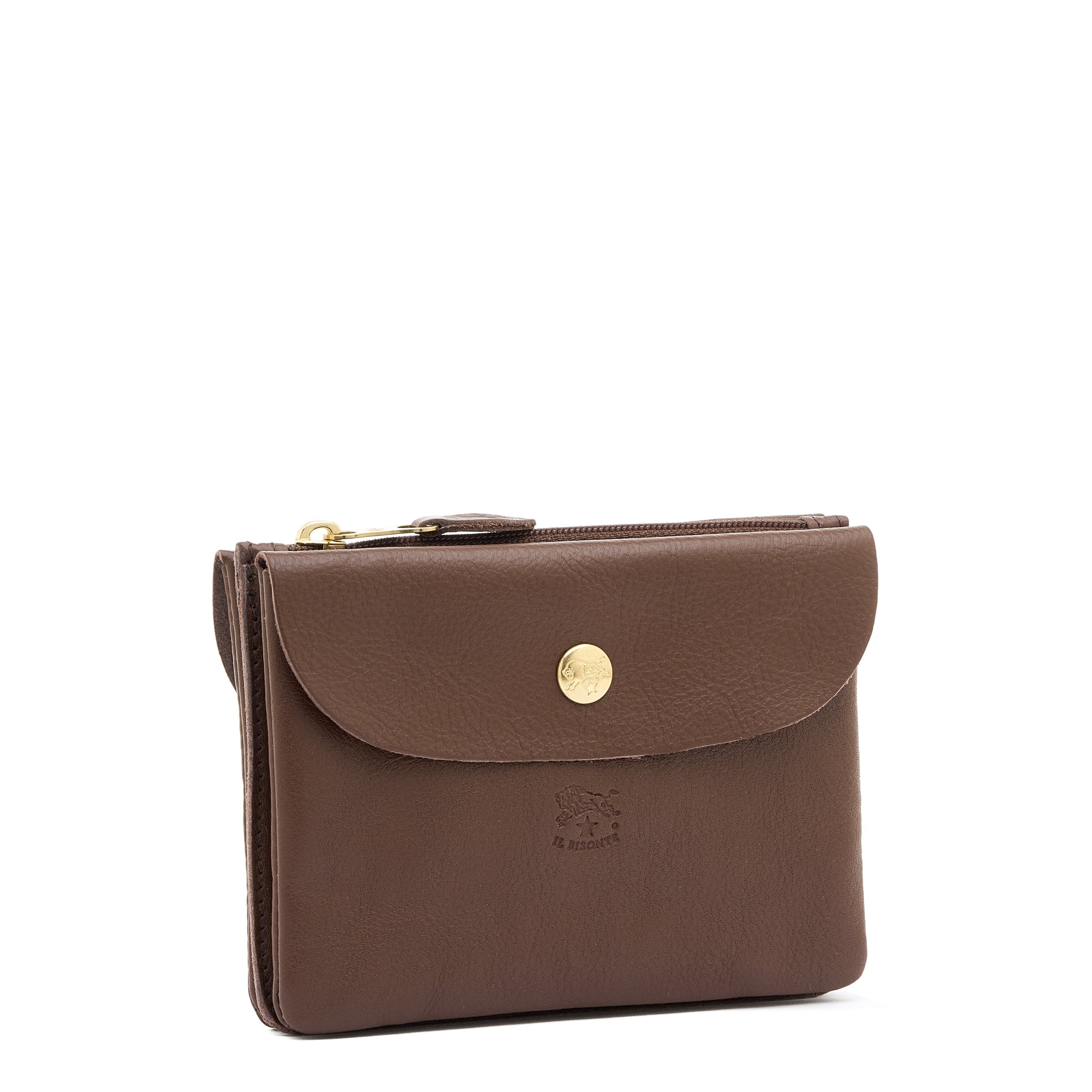 Il Bisonte Clutch Vollleder Tabakbraun 3 Fächer