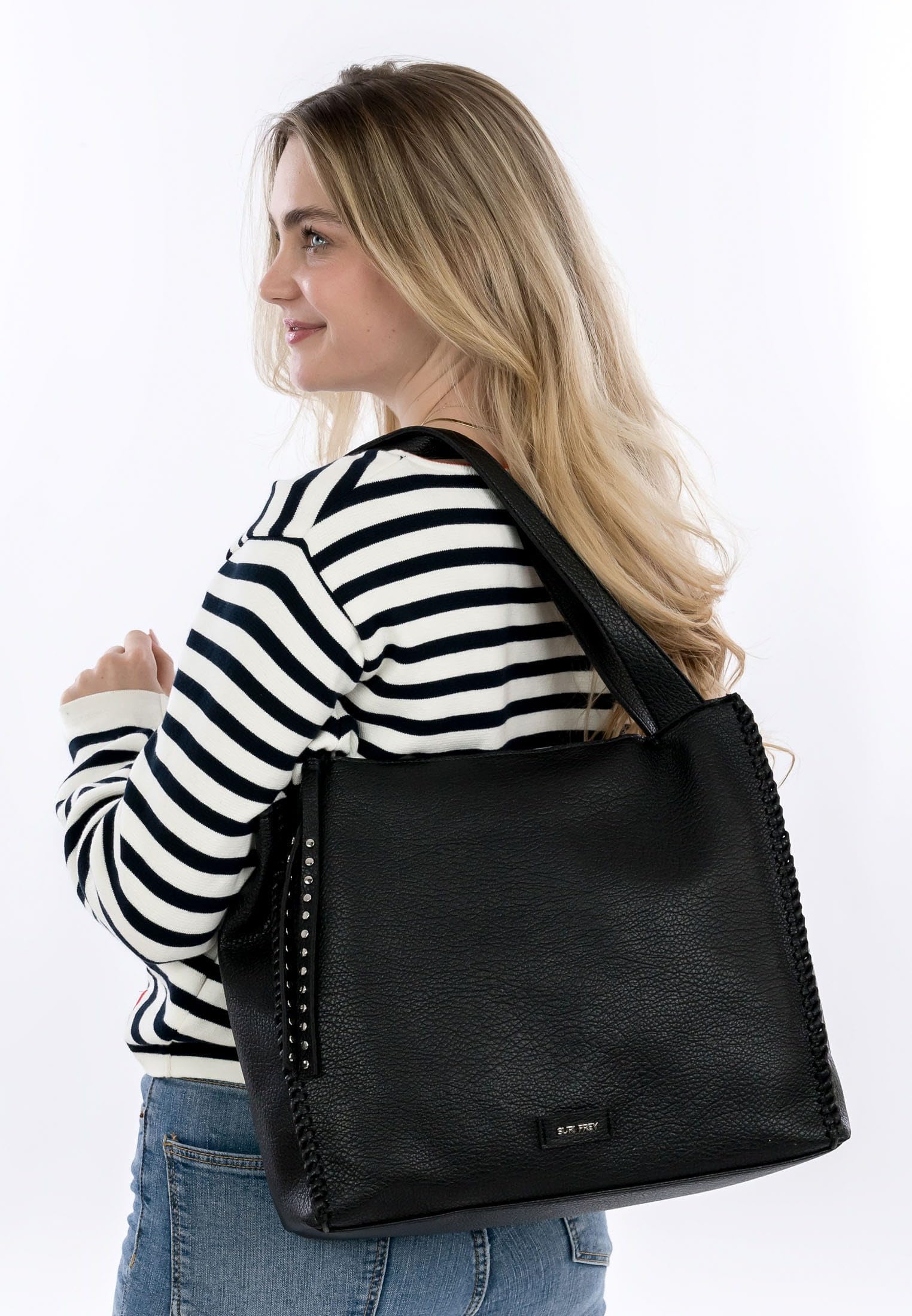 SURI FREY Franzy Cityshopper M Schultertasche Schwarz A4