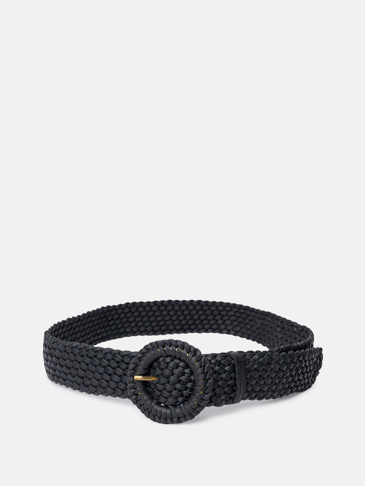 RE:DESIGNED Henley Flechtgürtel Schwarz Vollleder 5 cm